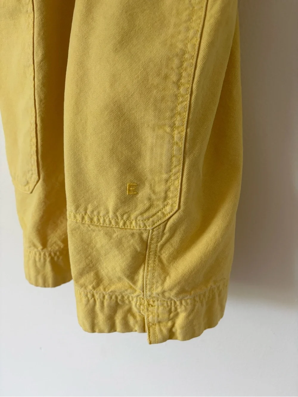 Everlane Sunny Butter Yellow Cross Back Organic Cotton Apron Mini Dress Medium